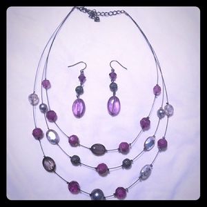 FREE!!! Necklace with purple beads